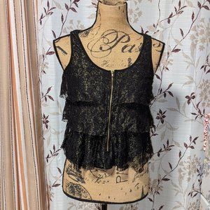 lola, Black and Gold Tank Top. Size: S.